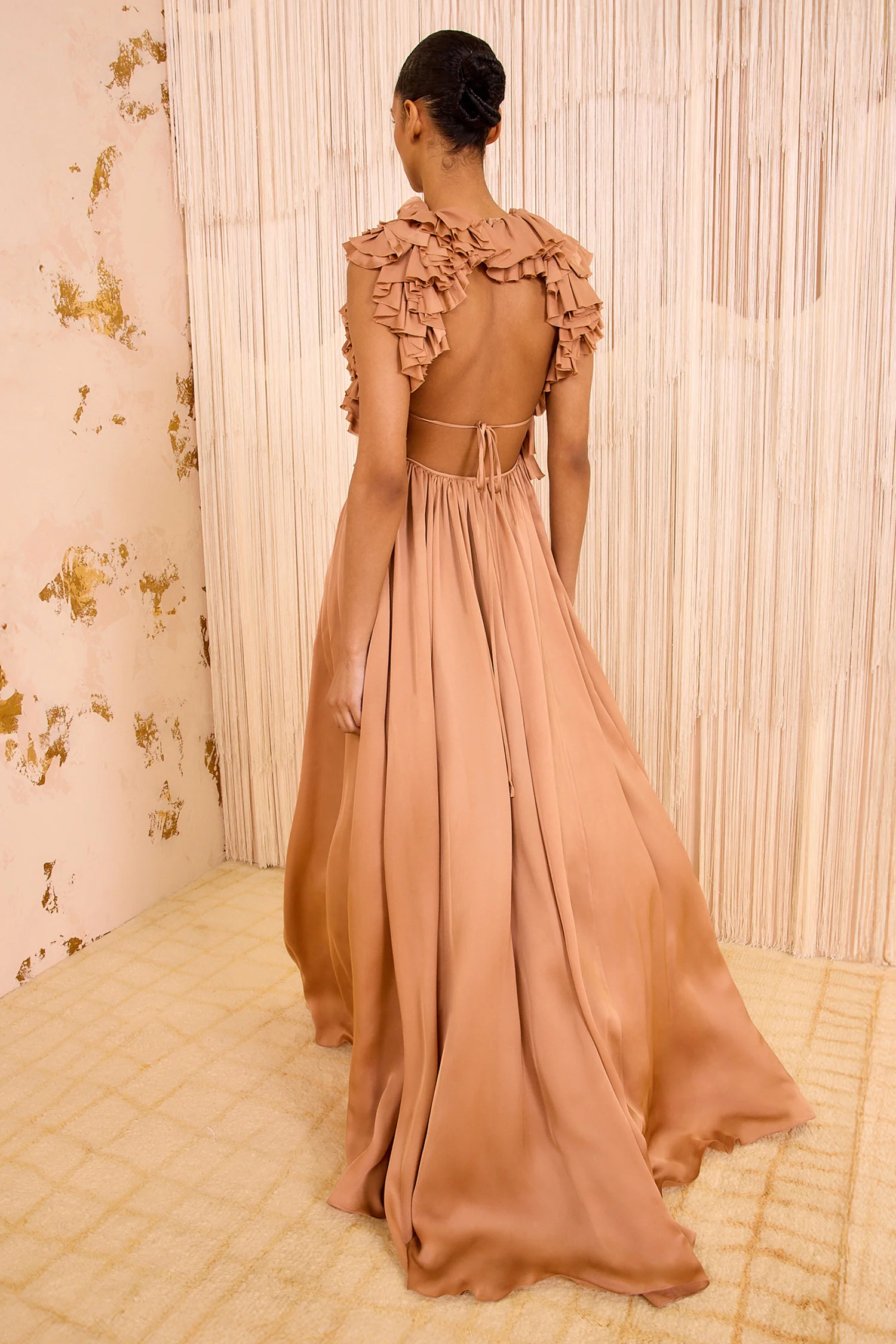 Byzantine Silk Backless Gown - Desert Rose - Image 4