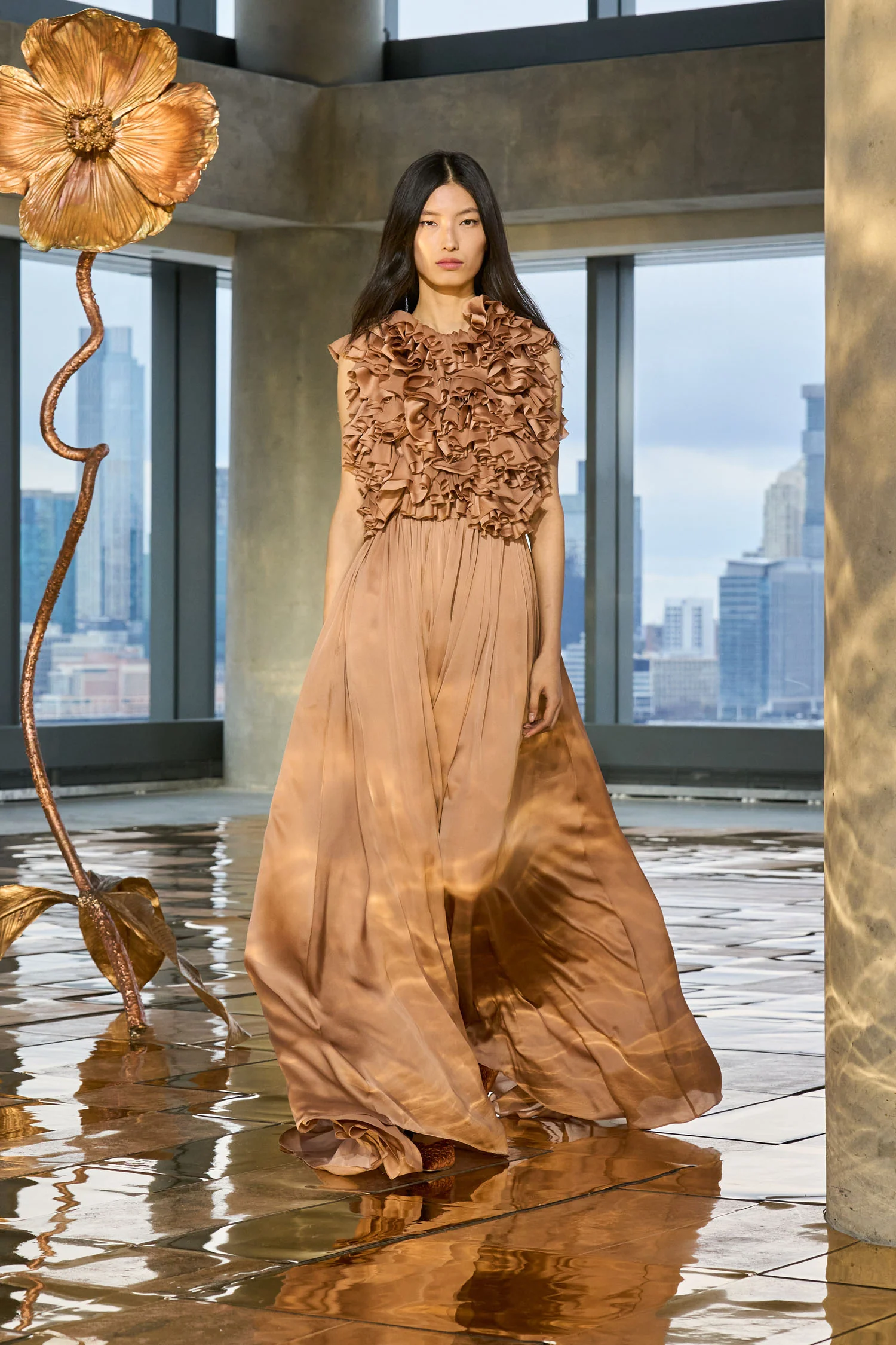 Byzantine Silk Backless Gown - Desert Rose - Image 5