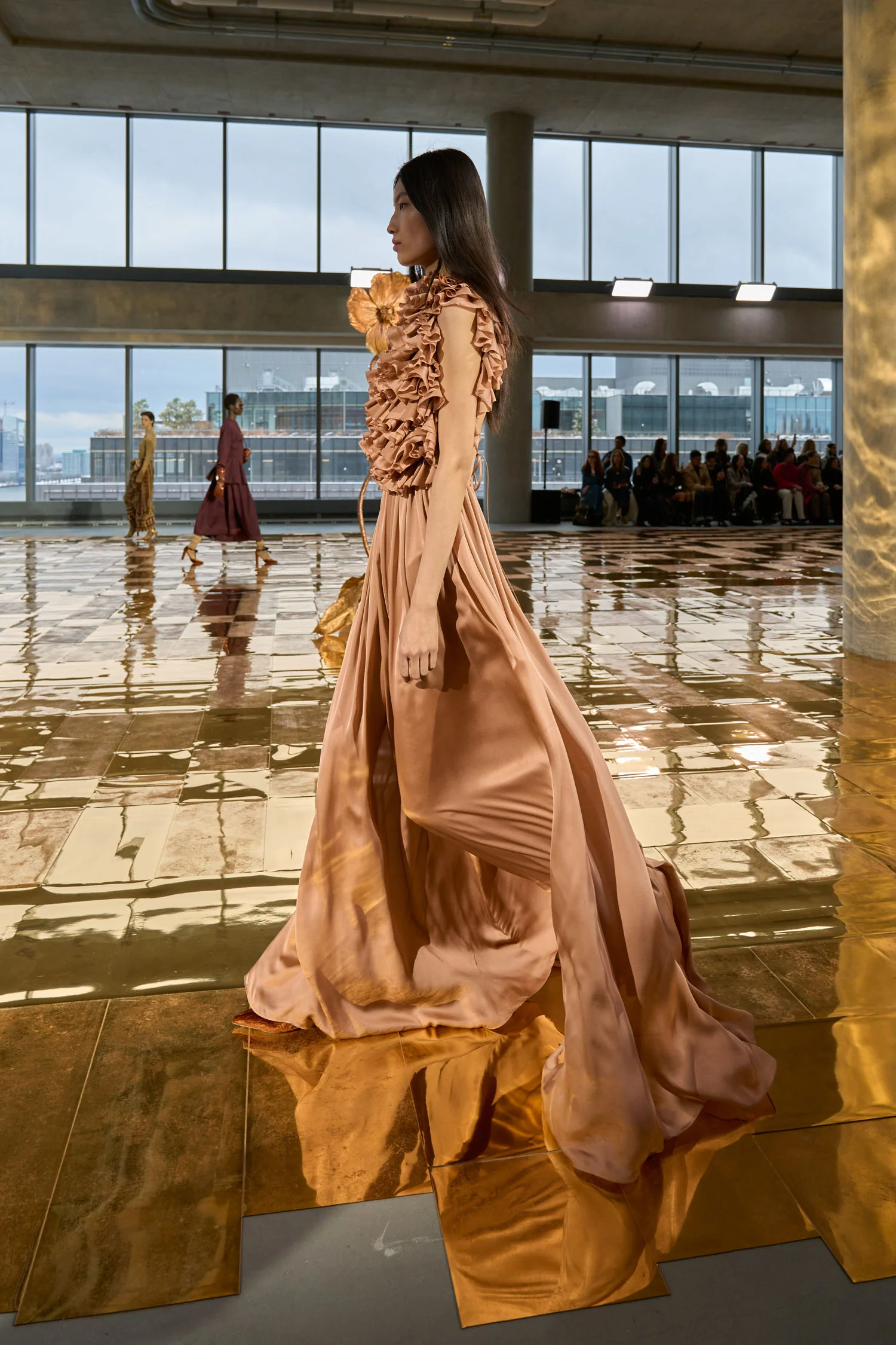 Byzantine Silk Backless Gown - Desert Rose - Image 6