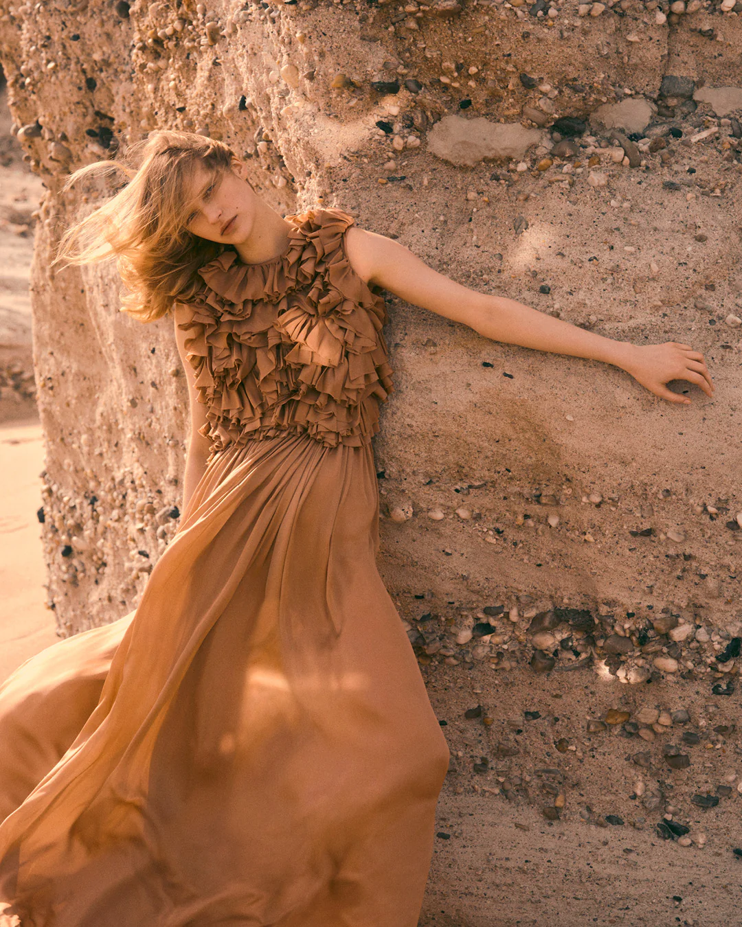 Byzantine Silk Backless Gown - Desert Rose - Image 8