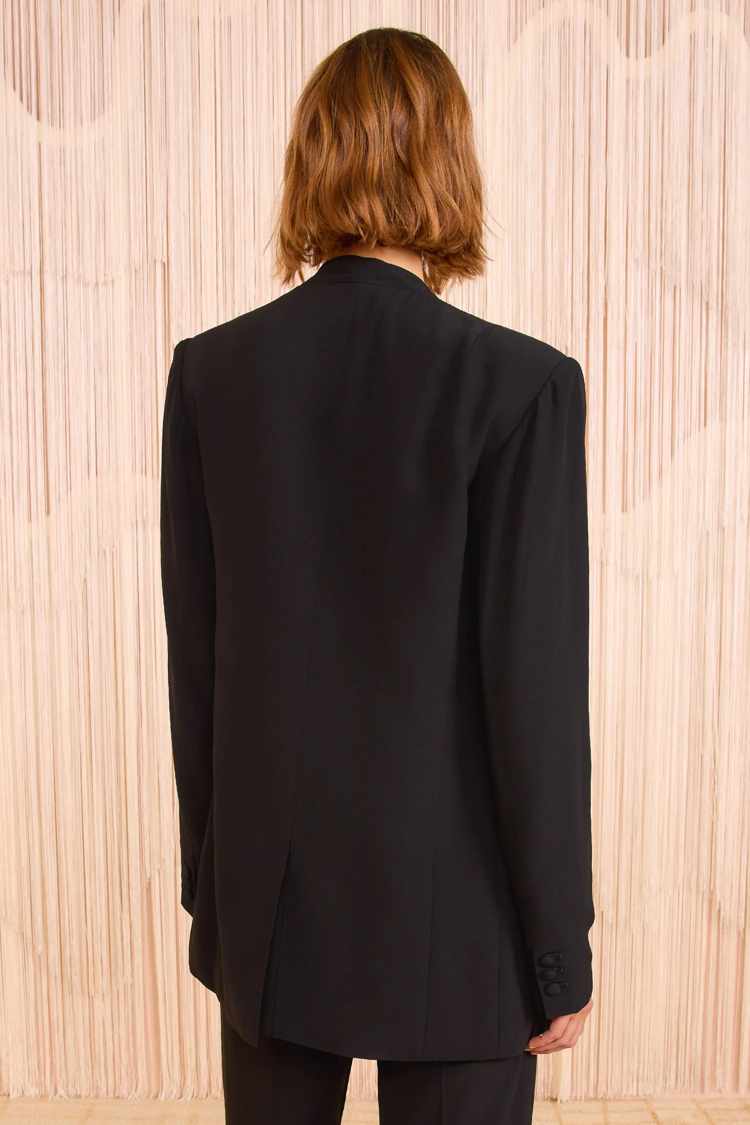 Elea Draped Front Blazer- Noir - Image 4