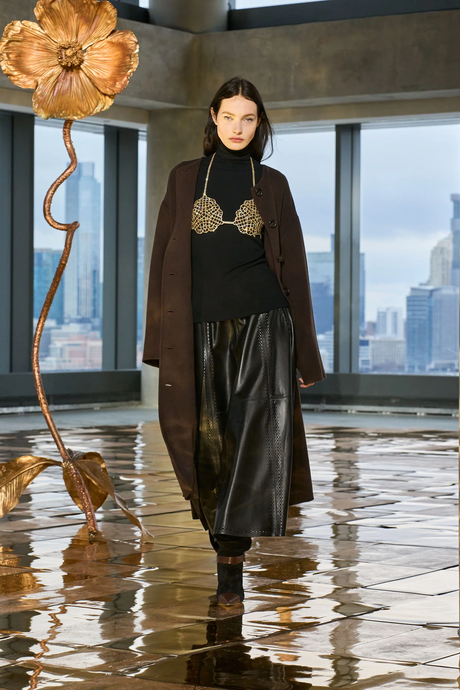 Fernanda Double Faced Wool Oversized Coat - Sable - Image 5