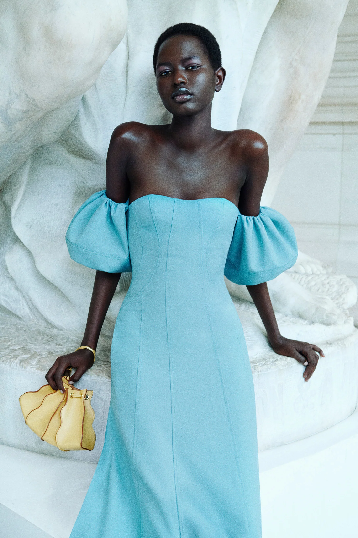 Nina Off the Shoulder Dress - Ocean - Image 5