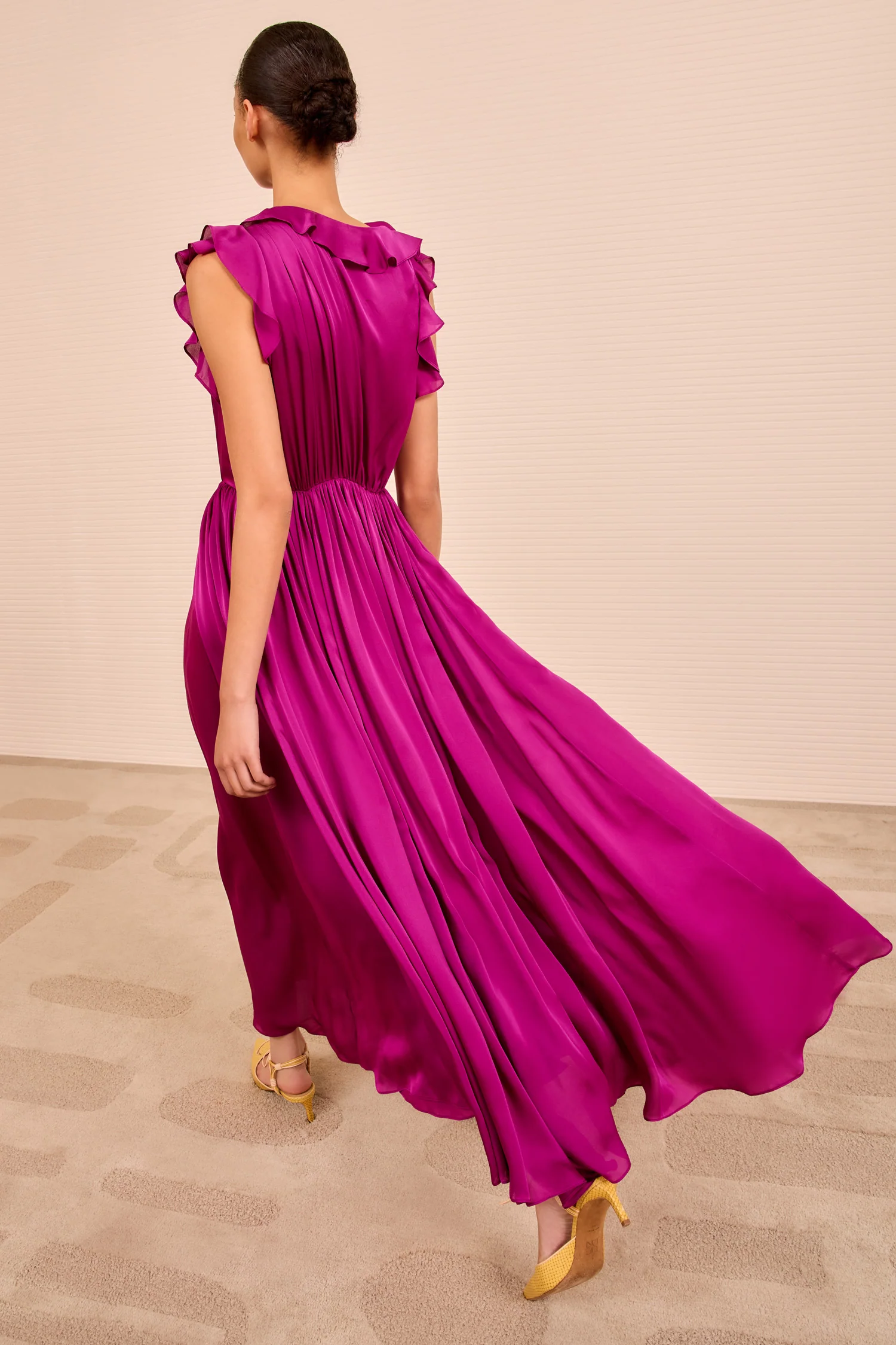 Saanvi Cascading Ruffle Dress - Mulberry - Image 4