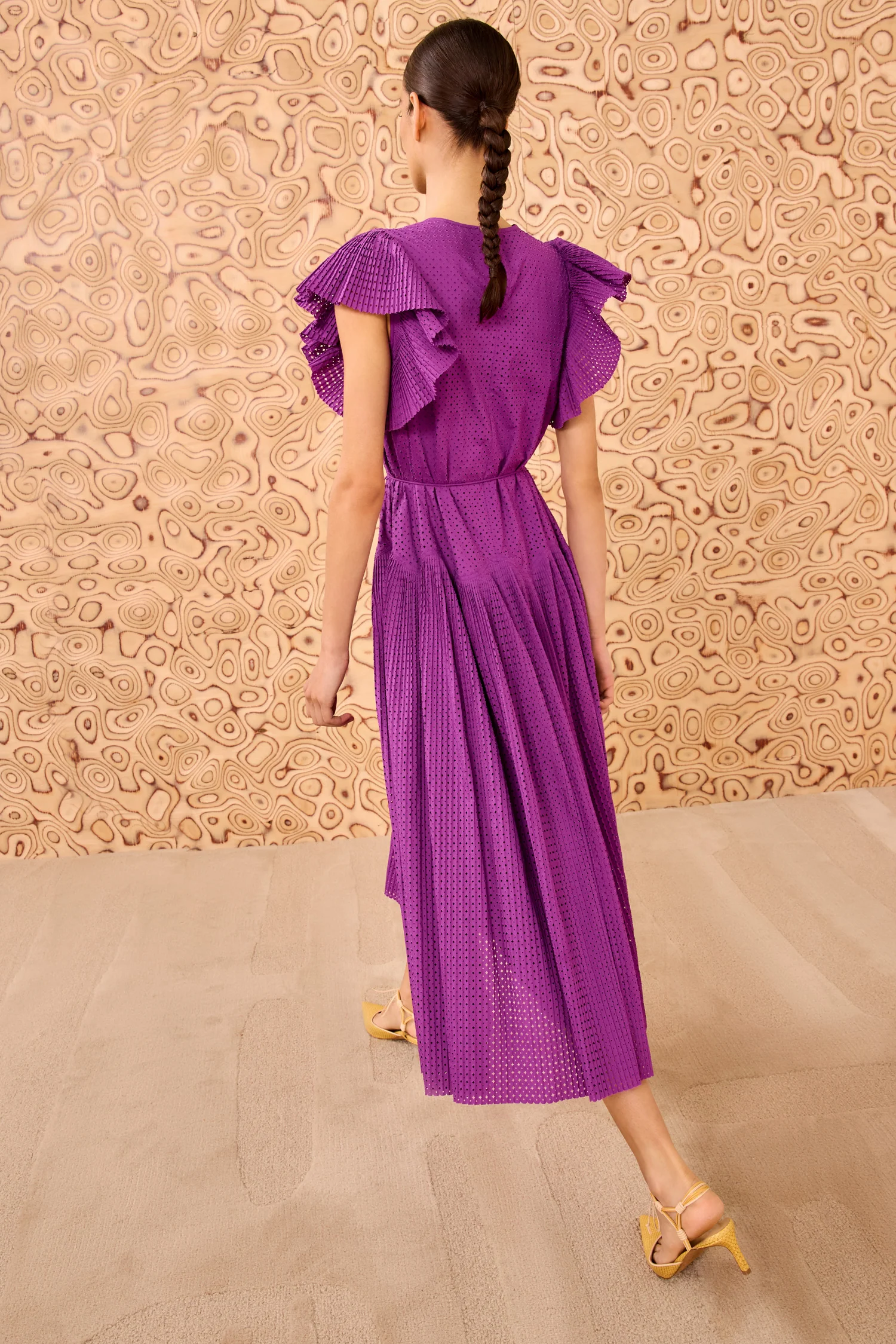 Sylvaine Flutter Sleeve Midi Dress - Iris - Image 4